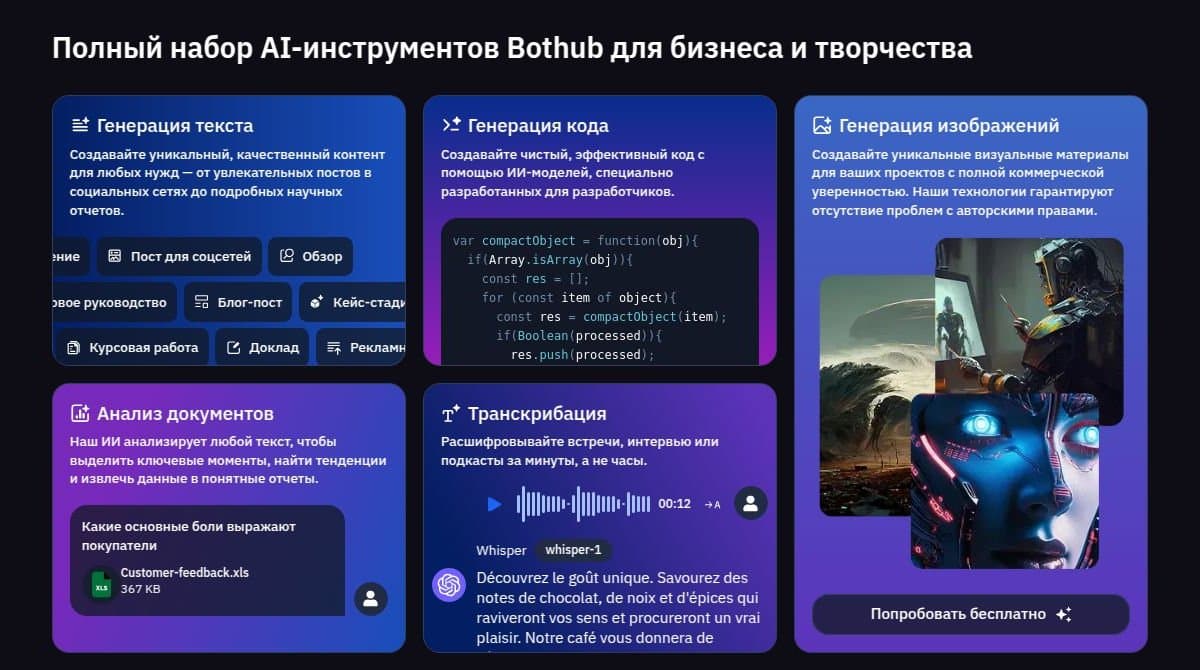 Инструменты BotHub