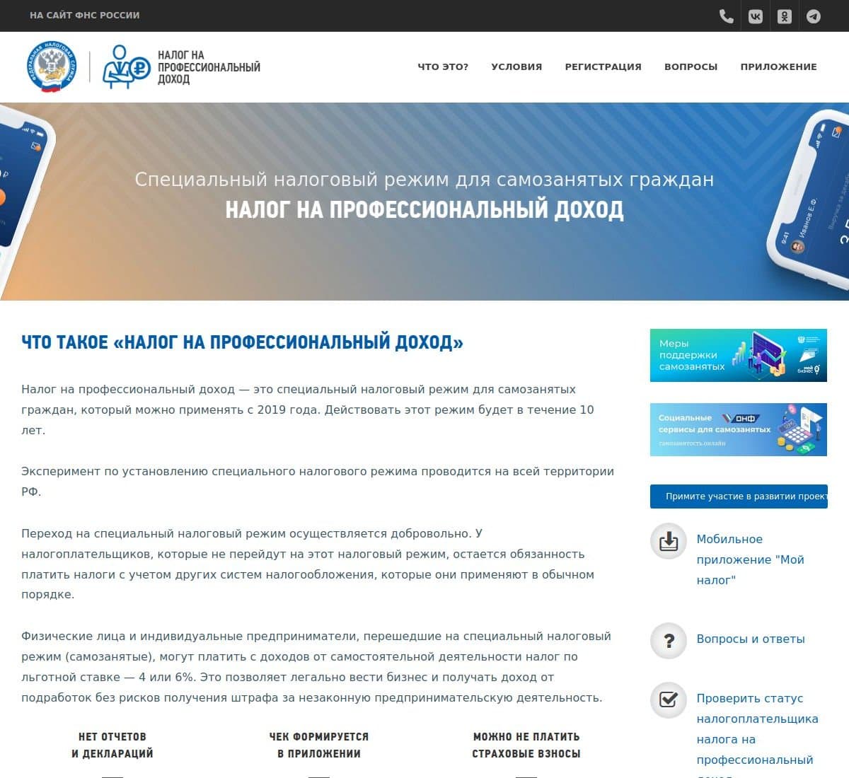 Сайт налога на профессиональный доход